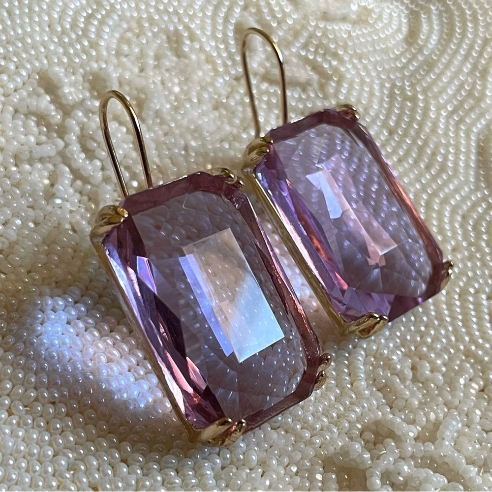 ✨Anthropologie Cecily Periwinkle Gemstone Earrings - Picture 8 of 11